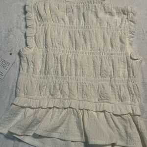 Time and Tru Women's White Textured Blouse